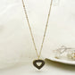 Colored Zircon Heart Necklace [304 Stainless Steel,14K Gold Plated]