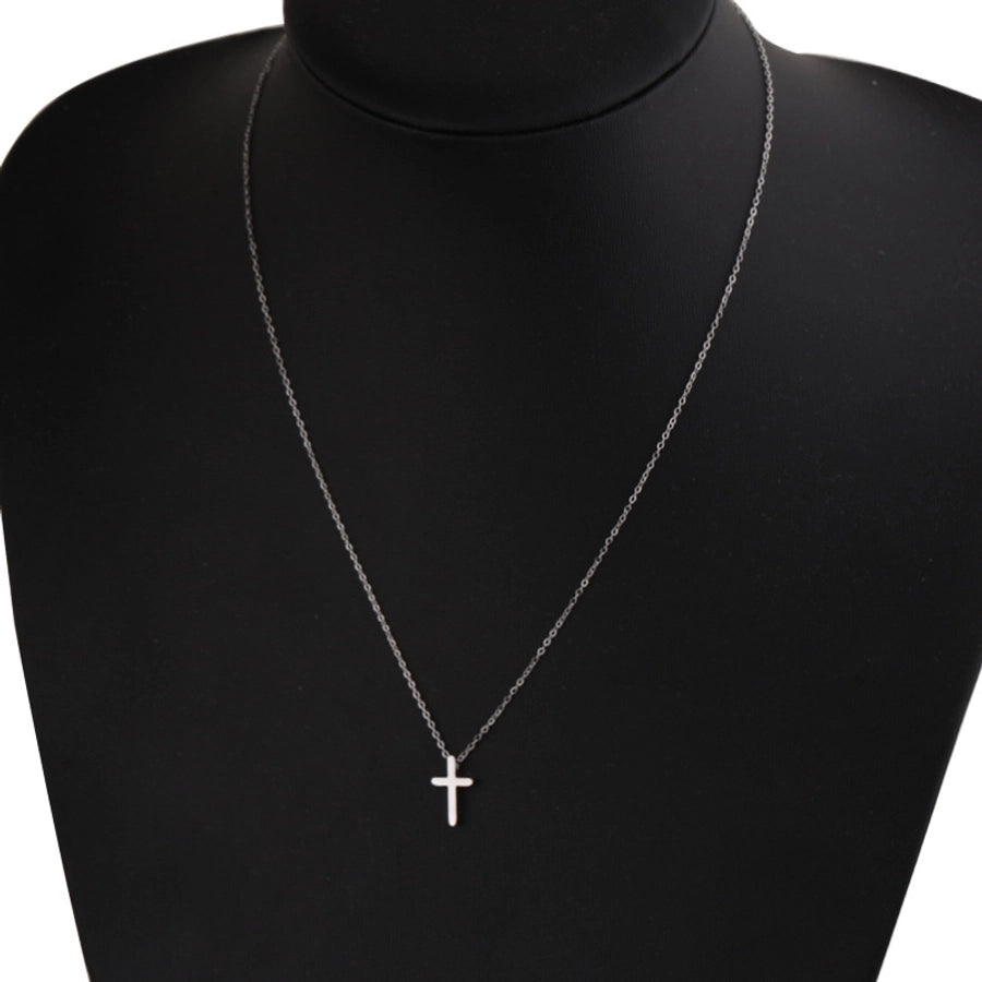 Cross Necklace [304 Stainless Steel,18K Gold Plated]