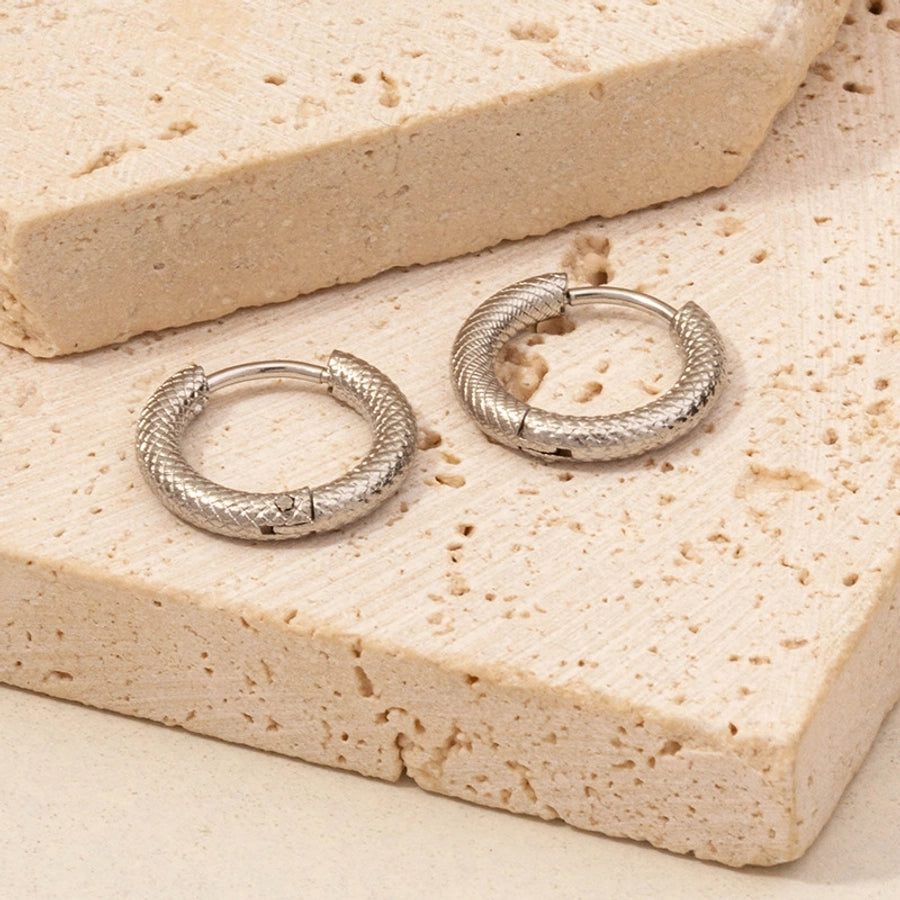 U Shape Circle Hoop Earrings [304 Stainless Steel,18K Gold Plated]