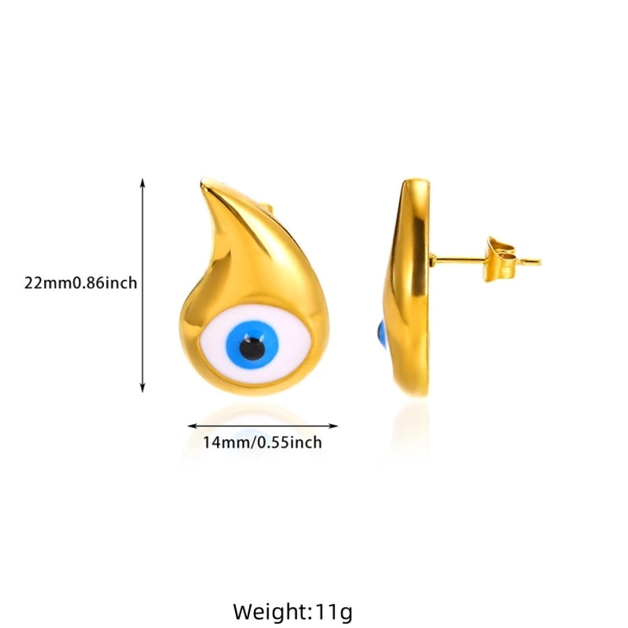 Σκουλαρίκια από ανοξείδωτο ατσάλι σε σχήμα σταγόνας μπλε μάτια]