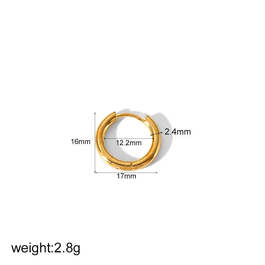 1 Piece Small Hoop Earrings [304 Stainless Steel, 18K Gold Plated]