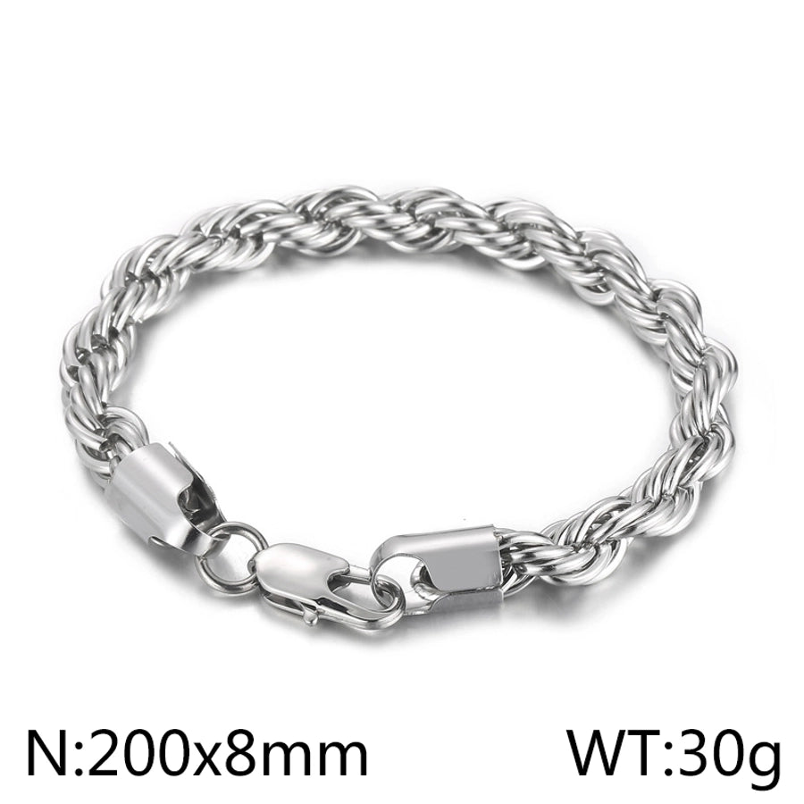 Rope Chain Bracelet [304 Stainless Steel 18K Gold Plated]