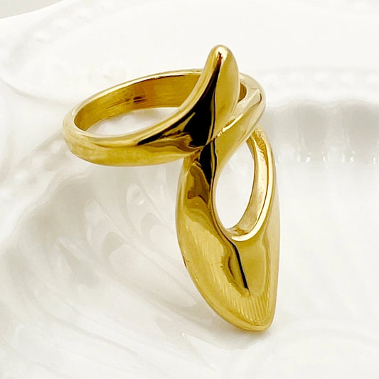 Vintage Style Irregular Ring [304 Stainless Steel 14K Gold Plated]