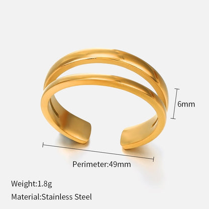 Double Line Open Ring [Stainless Steel]