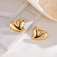 Duo Tone Heart Shape Earrings [201 Stainless Steel,18K Gold Plated]