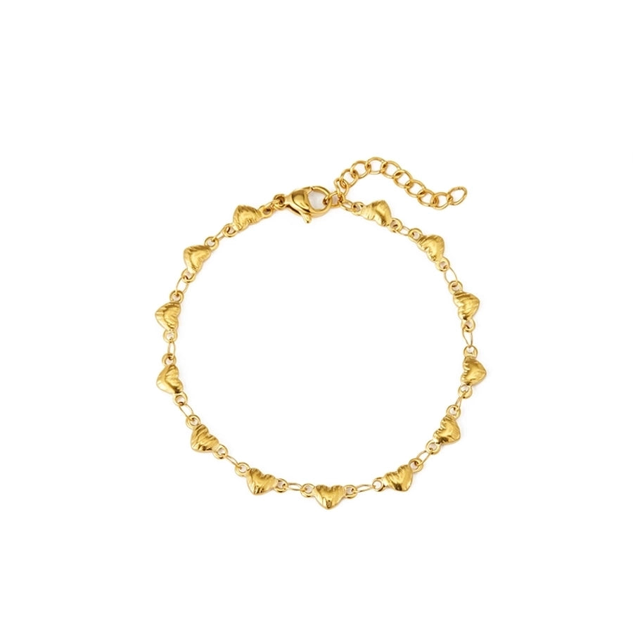 Full Heart Shape Bracelet/Necklace [304 Stainless Steel,18K Gold Plated]