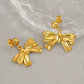 Bow Knot Drop Earrings [304 Stainless Steel,18K Gold Plated]