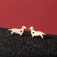 Dog Cat Ear Studs [304 Stainless Steel,18K Gold Plated]