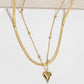 Layered Heart Shape Pendant Necklace [304 Stainless Steel]