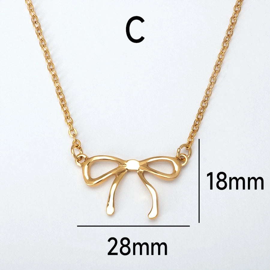 Bow Knot  Pendant Necklace Necklace [304 Stainless Steel]