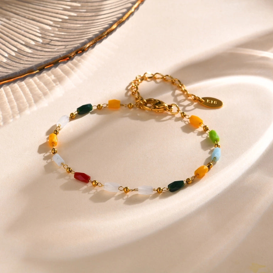 Colorful Beads Necklace/Bracelets [201 Stainless Steel]