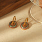 Ethnic Style Round Earrings [304 Stainless Steel, 18K Gold Plated]