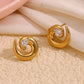 Swirl Water Droplets Spiral Plating Earrings [304 Stainless Steel,18K Gold Plated]