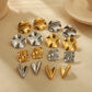 Mix Design Earrings [304 Stainless Steel,18K Gold Plated]