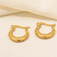 U Shape Circle Hoop Earrings [304 Stainless Steel,18K Gold Plated]