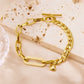 Roman Style Heart Chain Bracelet [Stainless Steel,18K Gold Plated]