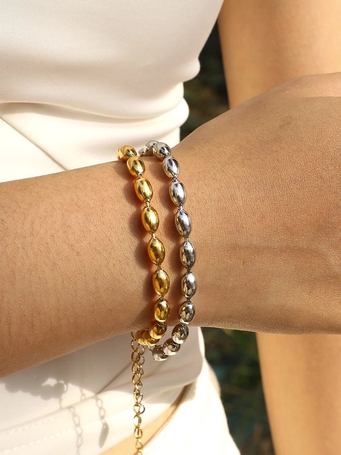 Beaded Chain Bracelets [304 Stainless Steel]