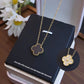 Luxurious Four Leaf Clover Acrylic Necklace [304 Stainless Steel,18K Gold Plated]