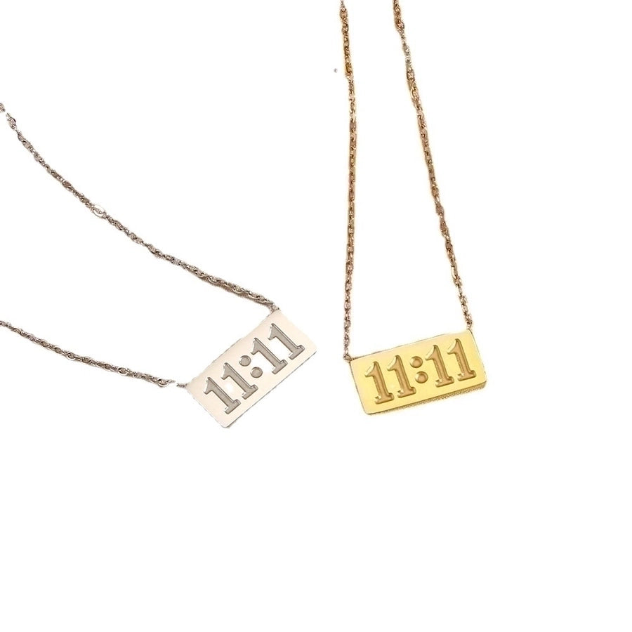 11 Number Necklace [304 Stainless Steel,18K Gold Plated]