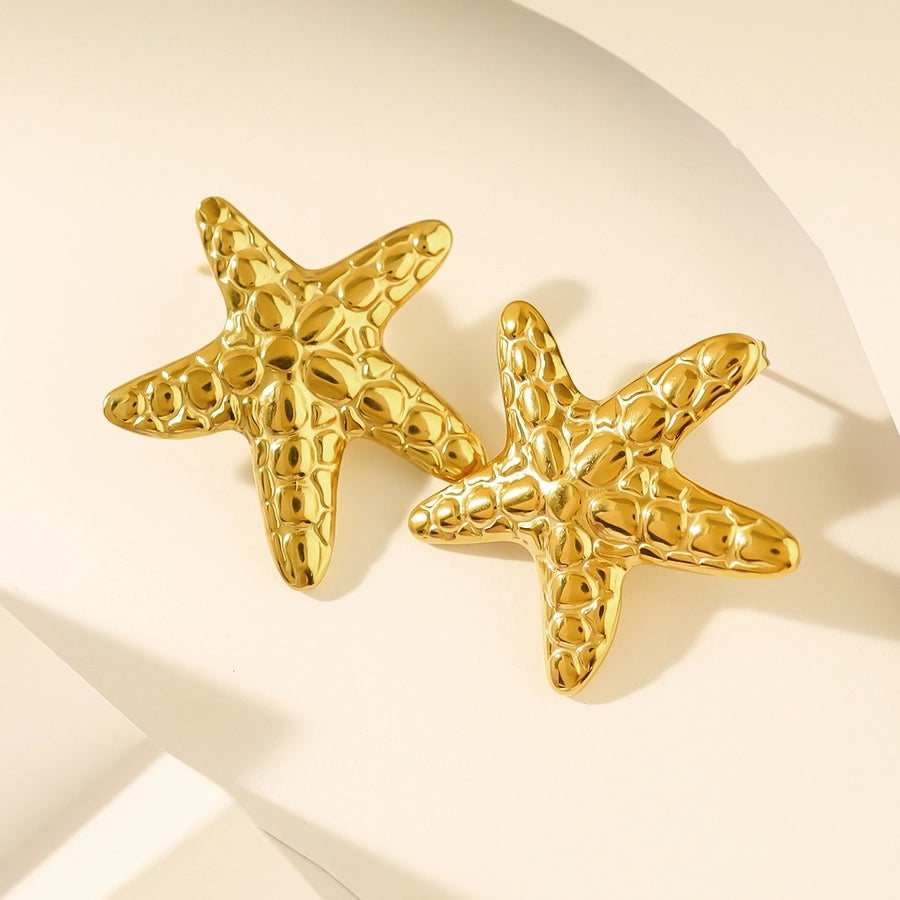 Big Starfish  Earrings [304 Stainless Steel, 18K Gold Plated]