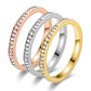 simple style circle stainless steel inlay zircon rings