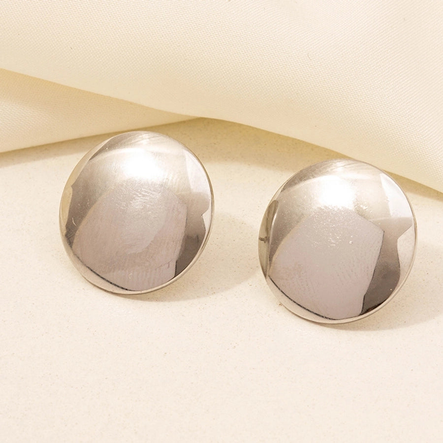 Round Style Sun Moon Earrings [304 Stainless Steel,18K Gold Plated]