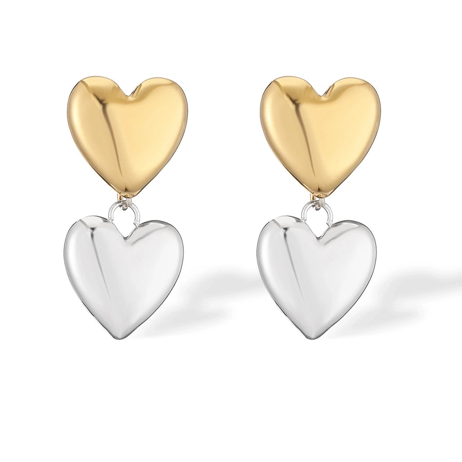 Drop Heart Shape Earrings [304 Stainless Steel]