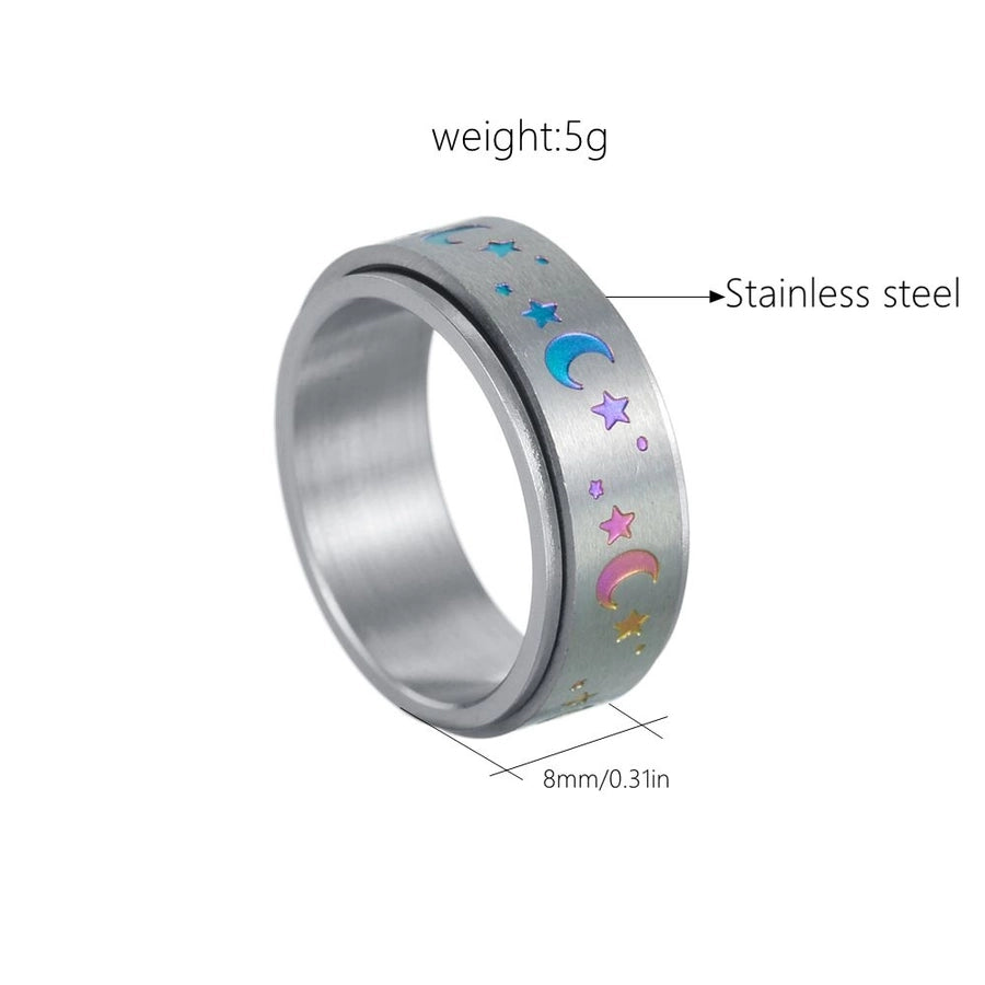 Star Moon Ring [304 Stainless Steel]