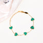 Green Heart Shape Acrylic Cable Chain Bracelet [304 Stainless Steel, 18K Gold Plated]