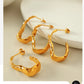 C Shape Solid Color Earrings [304 Stainless Steel,18K Gold Plated]