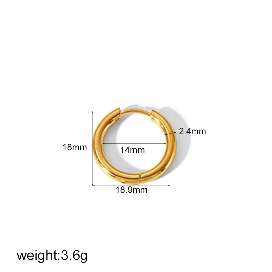 1 Piece Small Hoop Earrings [304 Stainless Steel, 18K Gold Plated]