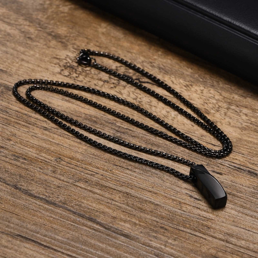 Streetwear Square Pendant Necklace [304 Stainless Steel]