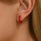 Boucles d'oreilles en émail en émail en émail [201 acier inoxydable, 18 carats en or]