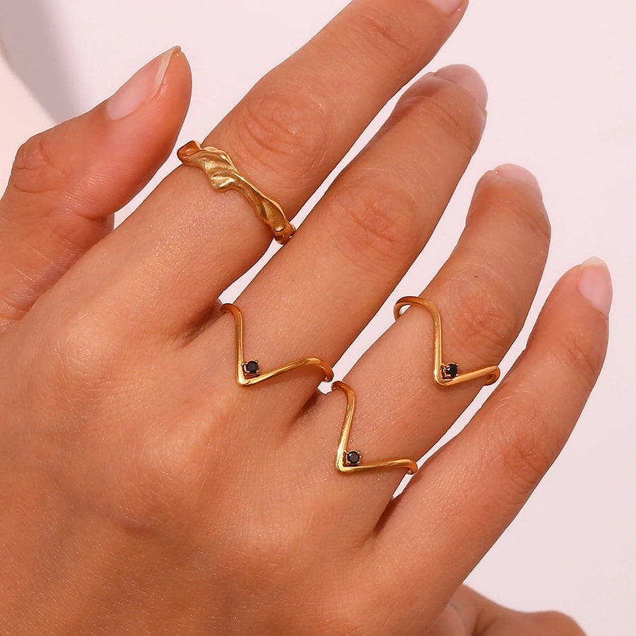 Vintage V Shape Rings [304 Stainless 18K Gold Plated]