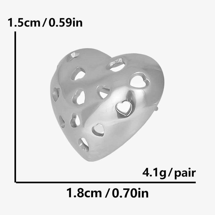 Heart Holes Earrings [304 Stainless Steel]