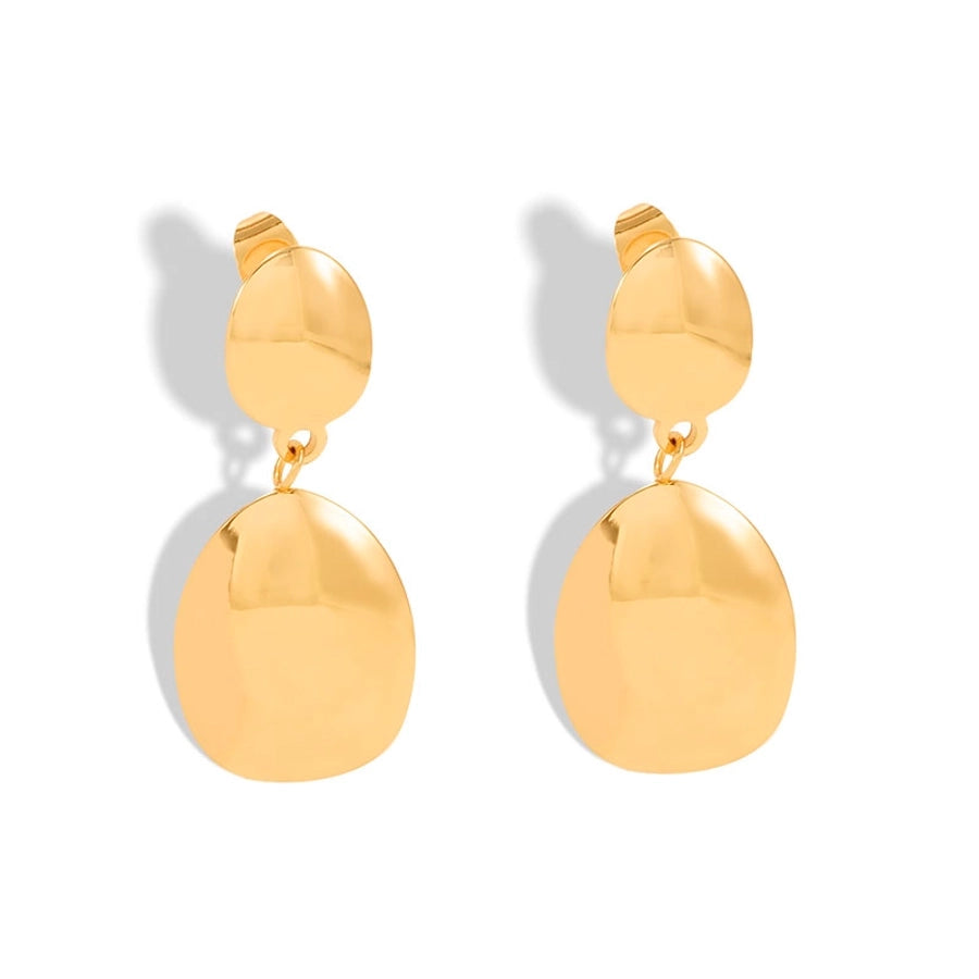 Heart/Rhombus/Round Drop Earrings [304 Stainless Steel,18K Gold Plated]