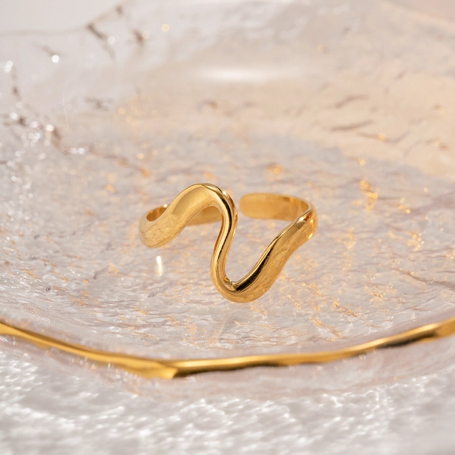 Wavy Open Ring [304 rustfrit stål]