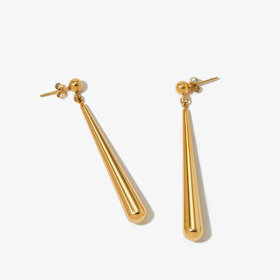 Water Droplets Drop Earrings [304 Stainless Steel,16K Gold Plated]