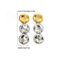 Multi Round Drop Earrings [304 Stainless Steel,14K Gold Plated]