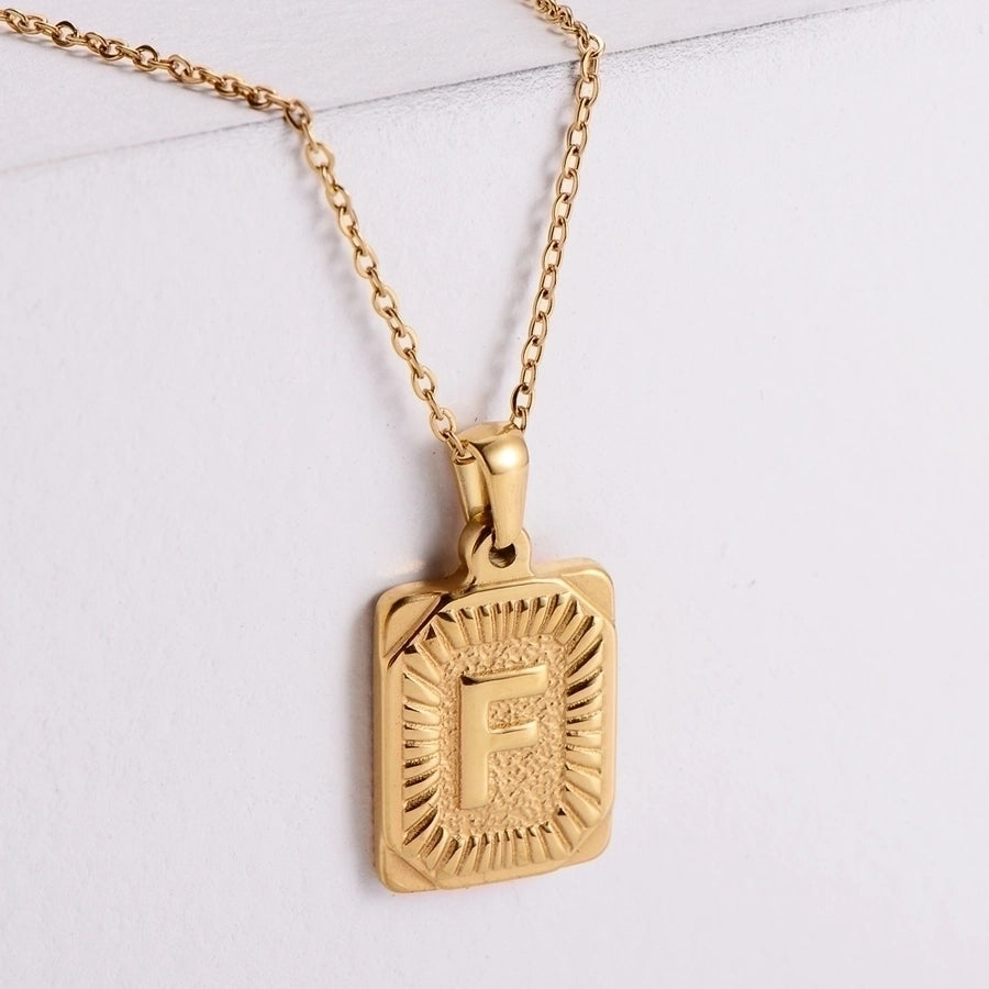 Simple Style Plating Letter Pendant Necklace [304 Stainless Steel,18K Gold Plated]