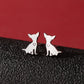 Dog Cat Ear Studs [304 Stainless Steel,18K Gold Plated]