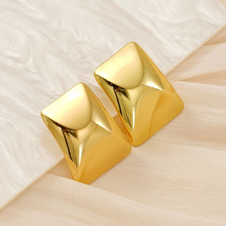 Square Earrings [304 Stainless Steel,18K Gold Plated]