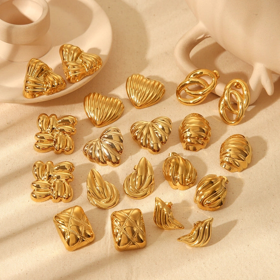 Mix Desogns Earrings [304 Stainless Steel,18K Gold Plated]