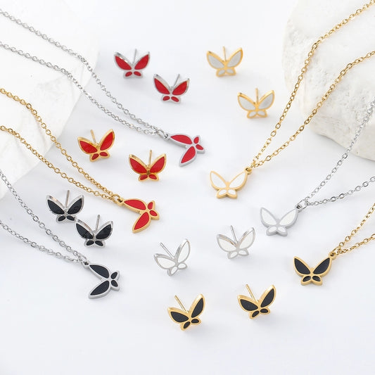 Butterfly -sieraden set [304 roestvrij staal]