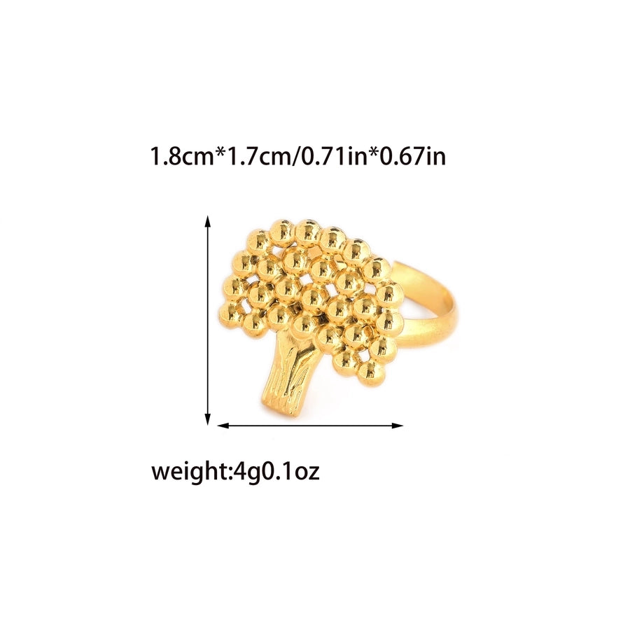 Triangle Tree Heart Ring [304 Stainless Steel 14K Gold Plated]