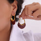 Retro French Style Bag Enamel Drop Earrings [304 Stainless Steel, 18K Gold Plated]