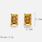 Square Zircon Drop Earrings [304 Stainless Steel,18K Gold Plated]