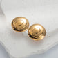 Round Irregular Ear Studs [304 Stainless Steel,14K Gold Plated]