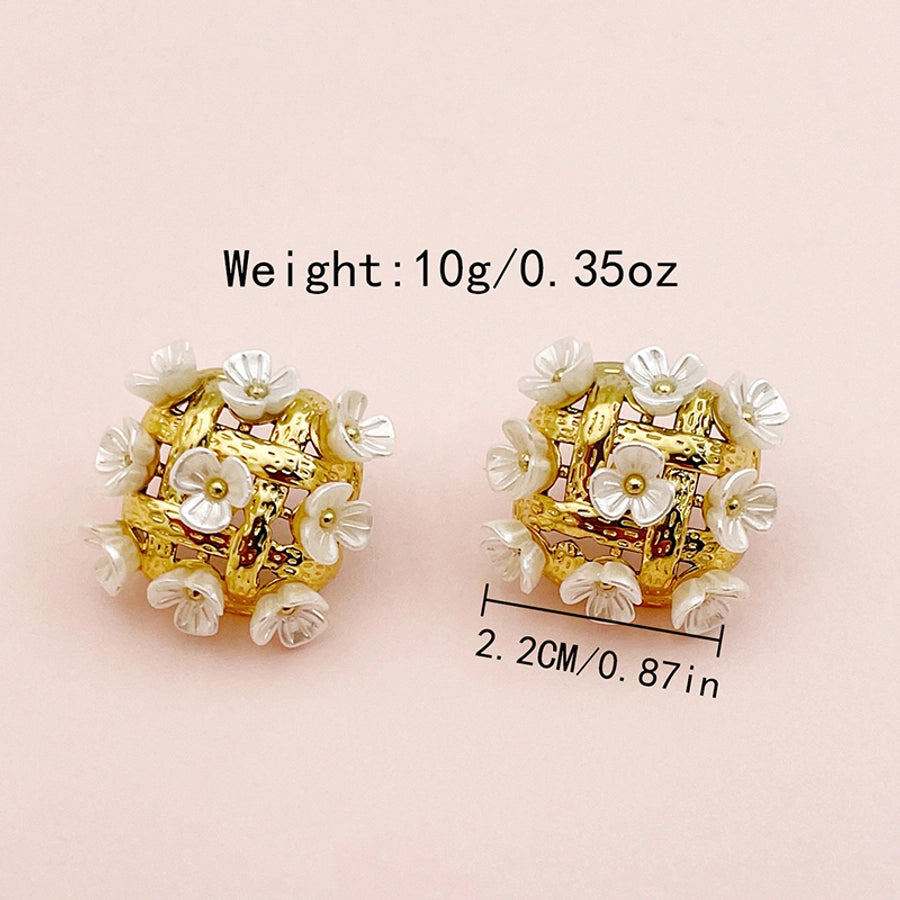 Flower Designs Earrings [304 Stainless Steel]