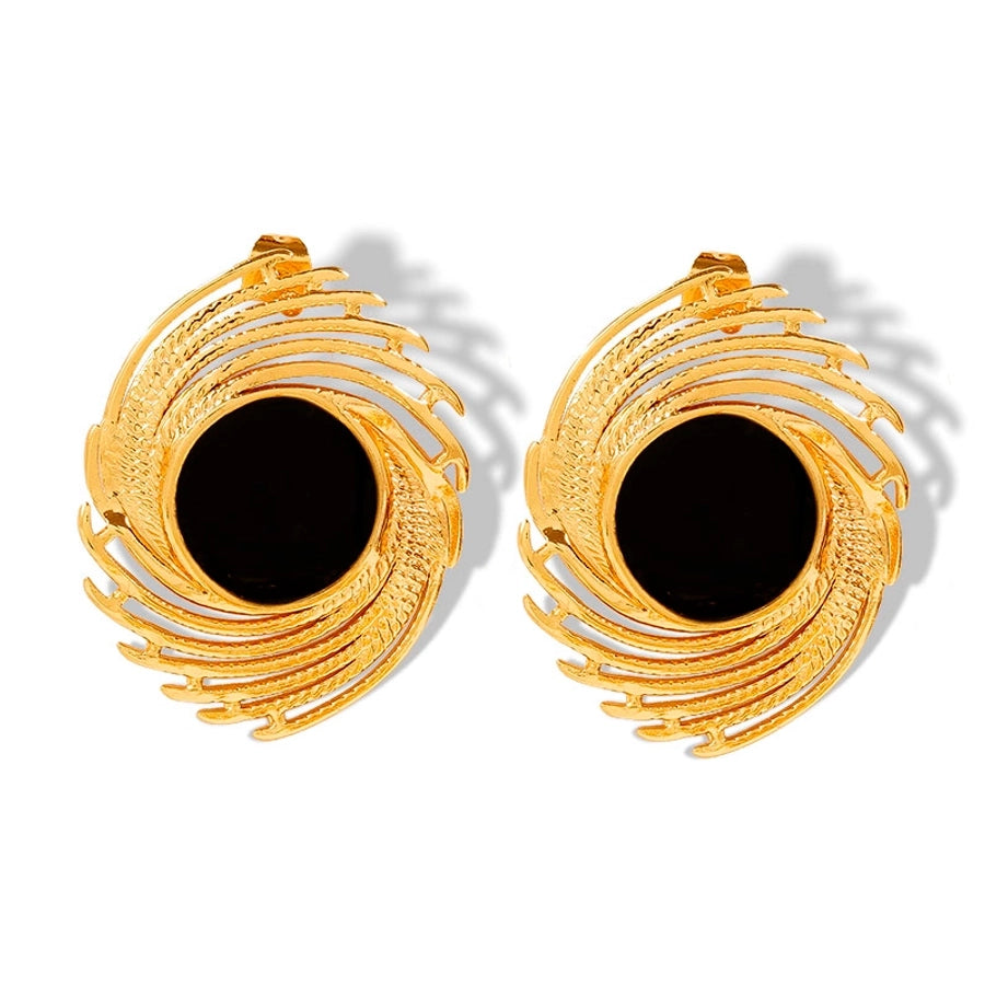 Colored Enamel Earrings [304 Stainless Steel,18K Gold Plated]